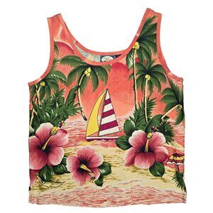 Tommy Bahama Hawaiian Floral Sleeveless Tank Top XS Cotton/Modal